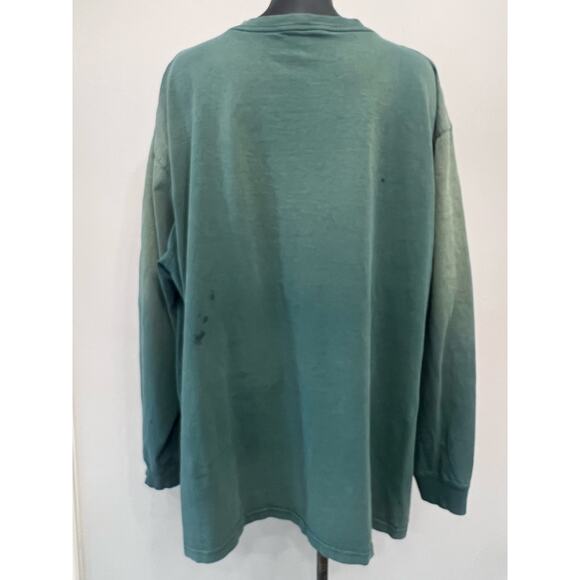 Carhartt Thrashed L/S T-Shirt Mens 3XL SunFaded Arm SpellOut Destroyed Grunge - Picture 2 of 11